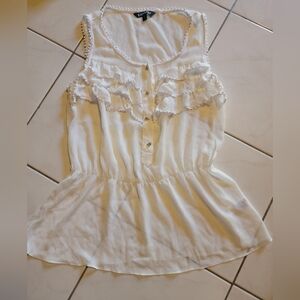 Womens express top,size M,white,no sleeves